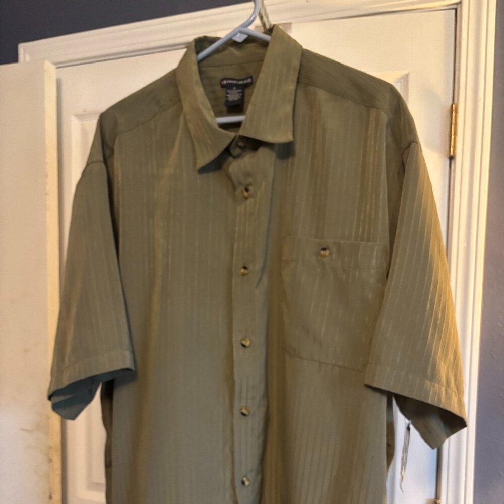 NWT Knightsbridge Men's Button Down Shirt Sz 2XL Olive Green